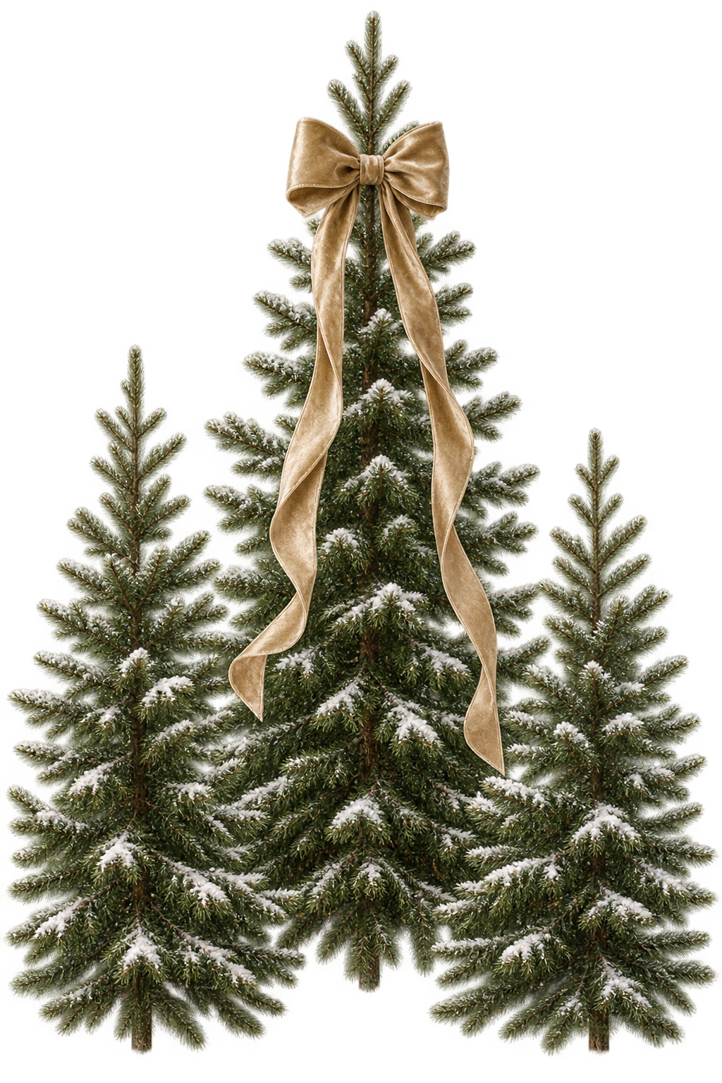 Decorative evergreen Christmas trees